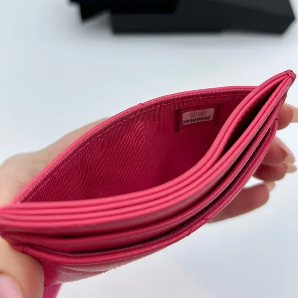 (SOLD) Chanel Lambskin Quilted Chanel 19 Card Holder Rose - Picture 14 of 16